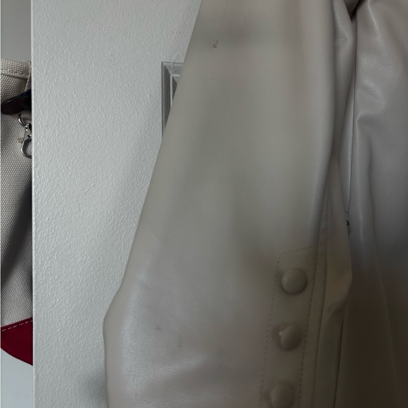 Fate Faux Leather Blazer in Cream - Picture 5 of 5